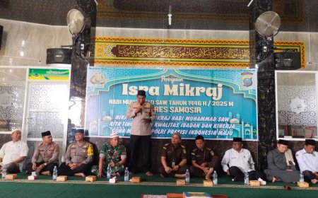 Polsek Pangururan Peringati Isra Miraj 1446 H Bersama Jamaah Masjid Al Hasanah