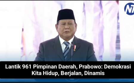 Lantik 961 Pimpinan Daerah, Prabowo: Demokrasi Kita Hidup, Berjalan, Dinamis