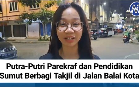 Putra-Putri Parekraf dan Pendidikan Sumut Berbagi Takjil di Jalan Balai Kota