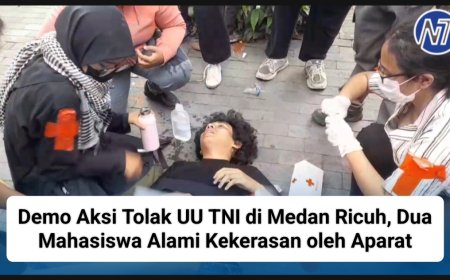 Demo Aksi Tolak UU TNI di Medan Ricuh, Dua Mahasiswa Alami Kekerasan oleh Aparat
