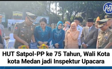 HUT Satpol-PP ke 75 Tahun, Wali Kota kota Medan jadi Inspektur Upacara