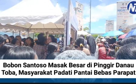 Bobon Santoso Masak Besar di Pinggir Danau Toba, Masyarakat Padati Pantai Bebas Parapat