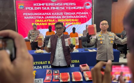 24 Kg Sabu Asal Malaysia Gagal Beredar di Palu, 3 Pelaku Ditangkap