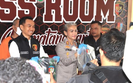 Kapolres Siantar Pimpin Press Release Pencurian Fasilitas Umum Dayok Mirah dan Pengancaman dengan Senpi