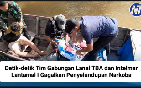 Tim Gabungan Lanal TBA dan Tim Giat Intelmar Lantamal I Gagalkan Penyelundupan Narkoba di Perairan Muara Sungai Asahan