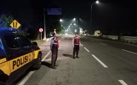 Cegah Kriminalitas, Sat Samapta Polres Langkat Gelar Patroli Malam