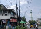 Warga Protes, Tiang Internet Diduga Berdiri Tanpa Izin di Tengah Kota Siantar