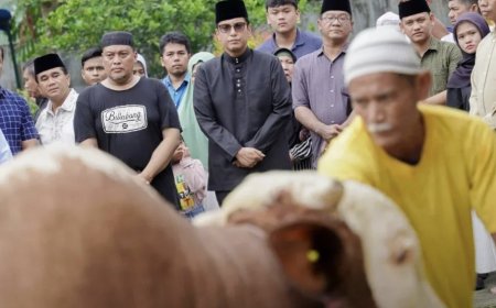 Rico Waas Saksikan Sapi Bantuan Presiden Prabowo Disembelih di Masjid Al-Osman
