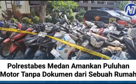 Polrestabes Medan Amankan Puluhan Motor Tanpa Dokumen dari Sebuah Rumah