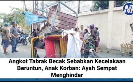 Angkot Tabrak Becak Sebabkan Kecelakaan Beruntun, Anak Korban: Ayah Sempat Menghindar