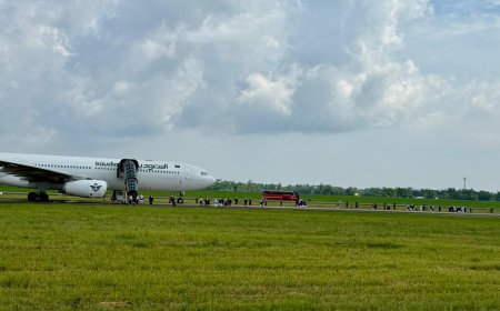 Tanggap Darurat, Imigrasi Medan  Kawal Pendaratan Pesawat Saudi Airlines SV5688 di Kualanamu
