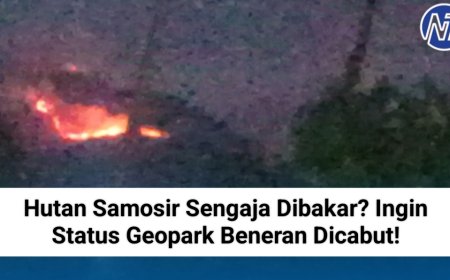Hutan Samosir Sengaja Dibakar? Ingin Status Geopark Beneran Dicabut?