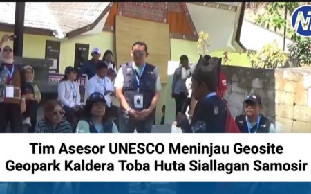 Tim Asesor UNESCO Meninjau Geosite Geopark Kaldera Toba Huta Siallagan Samosir
