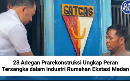 23 Adegan Prarekonstruksi Ungkap Peran Tersangka dalam Industri Rumahan Ekstasi Medan