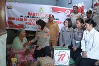 Jelang HUT ke-77, Polwan Samosir Berbagi Sembako kepada Lansia