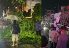 Hujan Deras Angin Kencang di Medan, Papan reklame dan Pohon Besar Tumbang