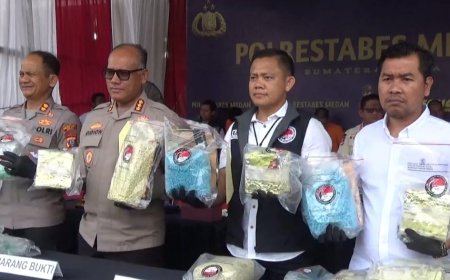 Polrestabes Medan Tangkap Tiga Kurir Narkotika: Musnahkan 19,8 Kg Sabu dan 58.131 Pil Ekstasi