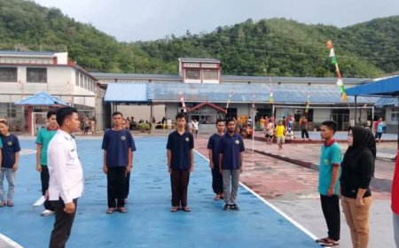 Suasana saat kegiatan Pramuka digalakkan di Lapas kelas IIB Padangsidimpuan. (Foto. Dok. Humas Lapas Padangsidimpuan)