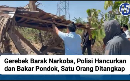 Gerebek Barak Narkoba, Polisi Hancurkan dan Bakar Pondok, Satu Orang Ditangkap