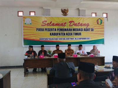 Bupati Aceh Timur Buka Pembinaan Mediasi Adat