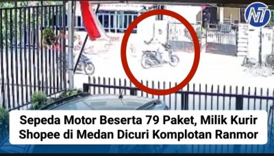 Sepeda Motor Beserta 79 Paket, Milik Kurir Shopee di Medan Dicuri Komplotan Ranmor