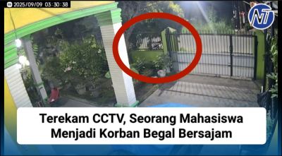 Terekam CCTV, Seorang Mahasiswa Menjadi Korban Begal Bersajam
