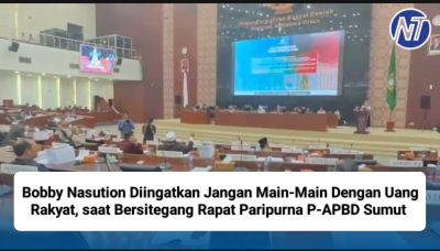 Bobby Nasution Diingatkan Jangan Main-Main Dengan Uang Rakyat, saat Bersitegang Rapat Paripurna P-APBD Sumut
