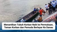Menantikan Tubuh Korban Naik ke Permukaan, Teman Korban dan Pemuda Berlayar Ke Danau