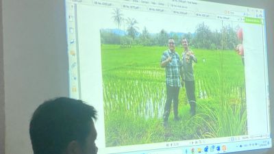 Foto Salam Komando AKBP Yasir Ahmadi dan Topan Ginting Ditampilkan di Layar pada Sidang Lanjutan Korupsi Jalan Sipiongot