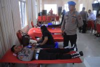 Polres Samosir Peringati HUT Humas Polri Tahun 2025 dengan Donor Darah