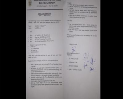 Surat Hasil Pemeriksaan Lurah Budi Luhur yang Dikeluarkan Camat Pandan Diduga Abal-Abal