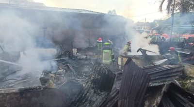 Diduga Korsleting Listrik, Rumah Yang Dijadikan Bengkel Motor Ludes Terbakar
