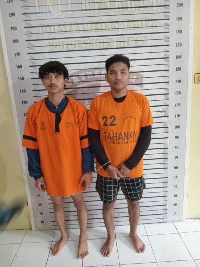 Tertangkap Basah Polisi, Dua Orang Pencuri Besi Jemuran Diamankan Polsek Medan Timur