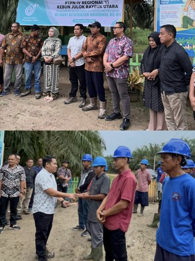 PTPN IV Regional VI Kebun Julok Rayeuk Utara Rayakan HKN ke-61 dengan Aksi Sehat untuk Pemanen Sawit. (Foto: istimewa)