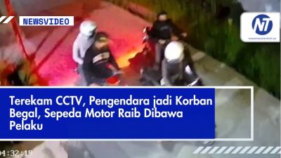 Terekam CCTV, Pengendara jadi Korban Begal, Sepeda Motor Raib Dibawa Pelaku
