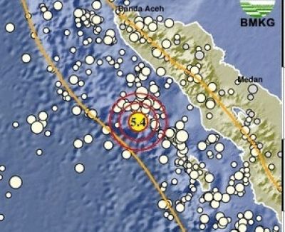 Gempa Tektonik Berkekuatan Magnitudo 5.4 Guncang Simeulue Aceh