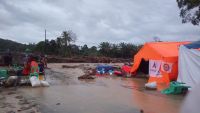 Posko Penanggulangan Bencana Desa Garoga Kebanjiran Akibat Meluapnya Sungai Aek Garoga