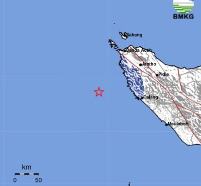 Gempa Magnitudo 4.4 Guncang Aceh Besar dan Banda Aceh Pagi Ini