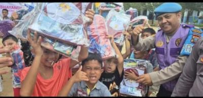 Tas dan Tawa Baru untuk Anak-anak Sibolga, Polda Sumut Pulihkan Trauma Pascabencana