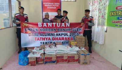 Bentuk Solidaritas, Alumni Akpol 2005 Salurkan Bantuan Sembako untuk Warga Terdampak Banjir di Aceh Utara