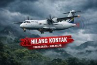 ATR 42 Rute Jogja–Makassar Putus Kontak di Langit Sulsel, Sinyal Terakhir Terdeteksi di Maros
