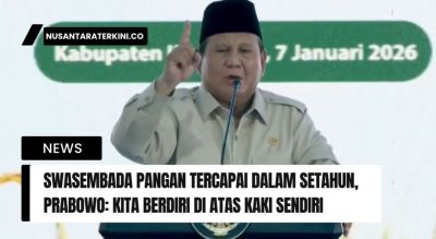 Swasembada Pangan Tercapai dalam Setahun, Prabowo: Kita Berdiri Sendiri di Atas Kaki Sendiri
