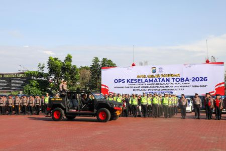 Jelang Ramadan, Polda Sumut Gelar Apel Operasi Keselamatan Toba 2026