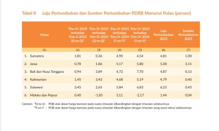 Ekonomi Nasional Tumbuh 5,11 Persen, Maluku dan Papua Catat Pertumbuhan Tertinggi