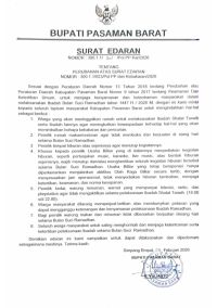Bupati Pasaman Barat Terbitkan Edaran Operasional Warung Makan dan Hiburan Selama Ramadan 2026