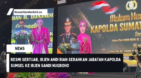 Resmi Sertijab, Irjen Andi Rian Serahkan Jabatan Kapolda Sumsel ke Irjen Sandi Nugroho