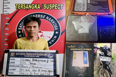 Polisi Sita Tiga aket Sabu dan Motor dari Tangan Petani Asal Ogan Ilir di Lubai Muara Enim