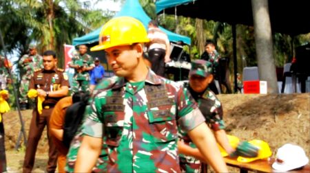 HUT Persit Ke-80, Kodim 0207/Simalungun Ground Breaking Pembangunan Jembatan Merah Putih dan Baksos