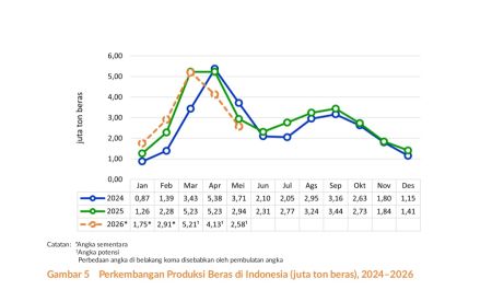 BPS Proyeksi Produksi Beras Nasional Turun Menjadi 16,57 Juta Ton hingga Mei 2026