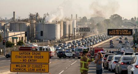 Tangki Kimia Bocor di California: 40.000 Warga Dievakuasi, Ancaman Ledakan Meningkat